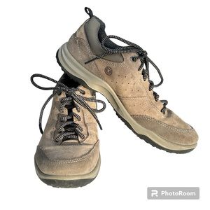 ECCO Brown Yak Leather Lace Up Casual Receptor Lite Tech Shoes Women’s Size 8